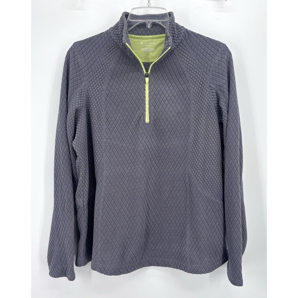 Tek Gear Womens Size 1X Gray Textured Fleece Quarter Zip Pullover NWT Athletic